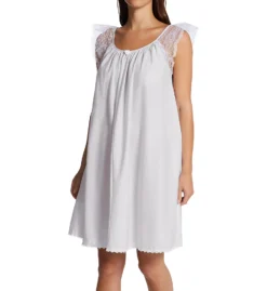 Amanda Rich Short Sleeve With Lace Trim Cotton Gown 106-80