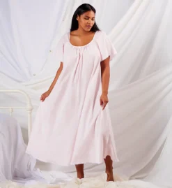 Amanda Rich Short Sleeve Long Gown With Eyelet Trim 145-80 -Pour Moi Bikinis Shop amanda rich amri01 145 80 cs6