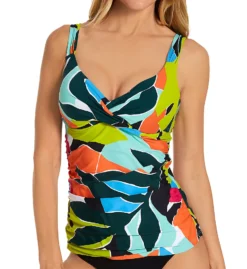 Anne Cole Polynesian Palm Underwire Twist Tankini Swim Top 20MT20P