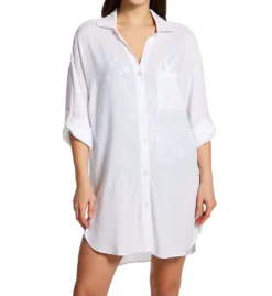 Anne Cole Live In Color Boyfriend Button Down Shirt Cover Up MC53001
