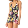 Anne Cole Tropical Bloom Surplice Maillot Swim Dress MD61061 -Pour Moi Bikinis Shop anne cole anne01 md61061 gs