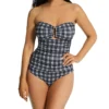 Anne Cole Plaid Bandeau Shirred Keyhole One Piece Swimsuit MO03783 -Pour Moi Bikinis Shop anne cole anne01 mo03783 gs
