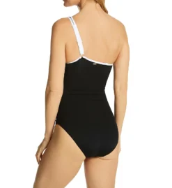 Anne Cole Meshing Around Shirred One Shoulder Swimsuit MO07101 -Pour Moi Bikinis Shop anne cole anne01 mo07101 bs