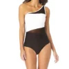 Anne Cole Meshing Around Shirred One Shoulder Swimsuit MO07101 -Pour Moi Bikinis Shop anne cole anne01 mo07101 gs