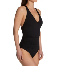 Anne Cole Live In Color V-Neck Crossback One Piece Swimsuit MO091