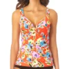Anne Cole Splash Garden Twist Front Tankini Swim Top MT20174 -Pour Moi Bikinis Shop anne cole anne01 mt20174 gs