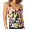 Anne Cole Tropical Bloom Twist Front Tankini Swim Top MT22961 -Pour Moi Bikinis Shop anne cole anne01 mt22961 gs