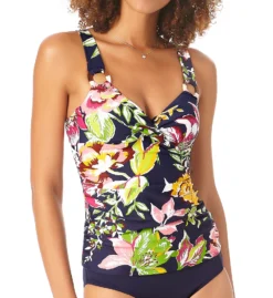 Anne Cole Tropical Bloom Twist Front Tankini Swim Top MT22961