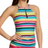Anne Cole Lawn Chair Tab Front High Neck Tankini Swim Top MT29584