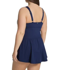Anne Cole Plus Size Live In Color Shirred Twist Swim Dress PD60601 -Pour Moi Bikinis Shop anne cole anne01 pd60601 bs