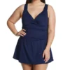 Anne Cole Plus Size Live In Color Shirred Twist Swim Dress PD60601 -Pour Moi Bikinis Shop anne cole anne01 pd60601 gs