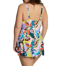 Anne Cole Plus Size Kashmir Paisley Surplice 1 Pc Swim Dress PD6106 -Pour Moi Bikinis Shop anne cole anne01 pd6106 bs