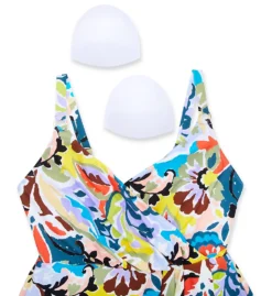 Anne Cole Plus Size Kashmir Paisley Surplice 1 Pc Swim Dress PD6106 -Pour Moi Bikinis Shop anne cole anne01 pd6106 cs6