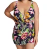 Anne Cole Plus Size Tropical Bloom Surplice Swim Dress PD61061 -Pour Moi Bikinis Shop anne cole anne01 pd61061 gs