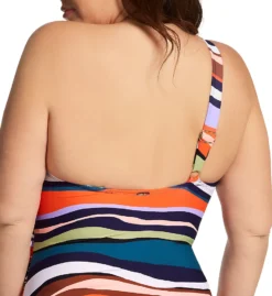 Anne Cole Plus Sandy Waves Asymmetric One Piece Swimsuit PO02785 -Pour Moi Bikinis Shop anne cole anne01 po02785 cs1