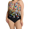 Anne Cole Plus Size Flower Field Keyhole High Neck Swimsuit PO06469 -Pour Moi Bikinis Shop anne cole anne01 po06469 gs