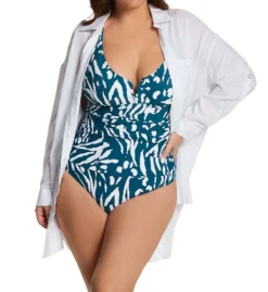 Anne Cole Plus Size Jungle Fever V-Wire One Piece Swimsuit PO07057 -Pour Moi Bikinis Shop anne cole anne01 po07057 cs1