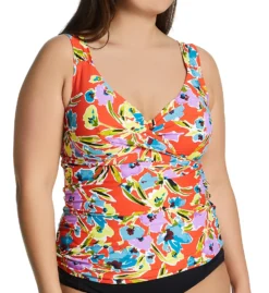 Anne Cole Plus Size Splash Garden Twist Tankini Swim Top PT20174