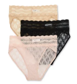 B.tempt'd By Wacoal Lace Kiss Hi-Leg Panty - 3 Pack 970882 -Pour Moi Bikinis Shop b temptd by wacoal btmp01 970882 cs2