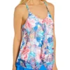 Beach House Bohemian Bloom Kerry Mesh Layer Tankini Swim Top H11893 -Pour Moi Bikinis Shop beach house beah01 h11893 gs