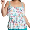 Beach House Woman Floral Fantasy Jane Ruffle Tankini Swim Top HW04096