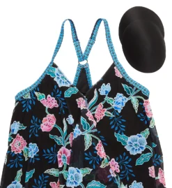 Beach House Woman Floral Fantasy Kerry Mesh Layer Tankini Swim Top HW04355 -Pour Moi Bikinis Shop beach house woman bhw01 hw04355 cs6