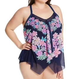 Beach House Woman Fresh Take Kerry Mesh Layer Tankini Swim Top HW54355