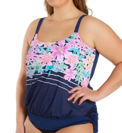 Beach House Woman Between The Lines Sarah Side Tie Tankini Swim Top HW55012