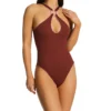 Becca Modern Edge Mikayla High Neck One Piece Swimsuit 541637 -Pour Moi Bikinis Shop becca bec01 541637 gs