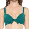 Becca Color Code Tie Front Underwire Bikini Swim Top 853397