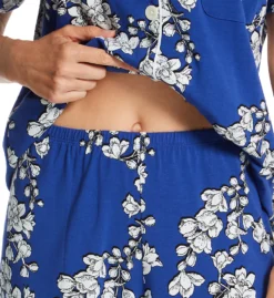 BedHead Pajamas Navy Shadow Blossom Short Sleeve Cropped PJ Set 2721295 -Pour Moi Bikinis Shop bedhead pajamas behe01 2721295 cs2