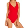 Bleu Rod Beattie Twist And Shout Plunge X Back One Piece Swimsuit 20757