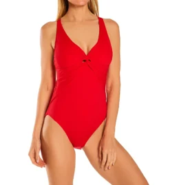 Bleu Rod Beattie Twist And Shout Plunge X Back One Piece Swimsuit 20757