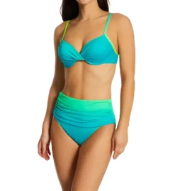 Bleu Rod Beattie Cool Breeze Shirred High Waist Swim Bottom B23902 -Pour Moi Bikinis Shop bleu rod beattie bleu01 b23902 cs1