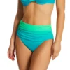Bleu Rod Beattie Cool Breeze Shirred High Waist Swim Bottom B23902 -Pour Moi Bikinis Shop bleu rod beattie bleu01 b23902 gs