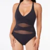 Bleu Rod Beattie Don't Mesh With Me V-Neck Mesh One Piece Swimsuit DM22754 -Pour Moi Bikinis Shop bleu rod beattie bleu01 dm22754 gs