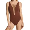 Bleu Rod Beattie Let's Get Knotty Lace Down One Piece Swimsuit KN22232 -Pour Moi Bikinis Shop bleu rod beattie bleu01 kn22232 gs