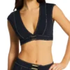 Bleu Rod Beattie A Fine Line Cap Sleeve Crop Swim Top L23115 -Pour Moi Bikinis Shop bleu rod beattie bleu01 l23115 gs