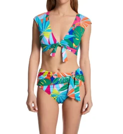 Bleu Rod Beattie Life Of The Party Tie Front Crop Swim Top LP23199 -Pour Moi Bikinis Shop bleu rod beattie bleu01 lp23199 cs1