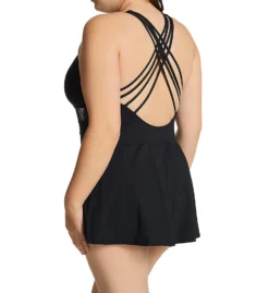 Bleu Rod Beattie Plus Size Don't Mesh With Me Cross Back Swim Dress M22271X -Pour Moi Bikinis Shop bleu rod beattie bleu01 m22271x bs