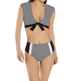 Bleu Rod Beattie Inside The Lines High Waist Swim Bottom N21906 -Pour Moi Bikinis Shop bleu rod beattie bleu01 n21906 cs2