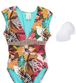 Bleu Rod Beattie Run Wild Cap Sleeve One Piece Swimsuit RW22767 -Pour Moi Bikinis Shop bleu rod beattie bleu01 rw22767 cs6