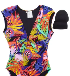 Bleu Rod Beattie Night Safari Cap Sleeve Mio One Piece Swimsuit S23767 -Pour Moi Bikinis Shop bleu rod beattie bleu01 s23767 cs5