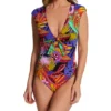 Bleu Rod Beattie Night Safari Cap Sleeve Mio One Piece Swimsuit S23767