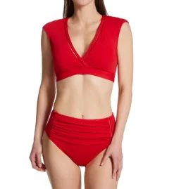 Bleu Rod Beattie Behind The Seams Cap Sleeve Crop Swim Top SM22691 -Pour Moi Bikinis Shop bleu rod beattie bleu01 sm22691 cs1