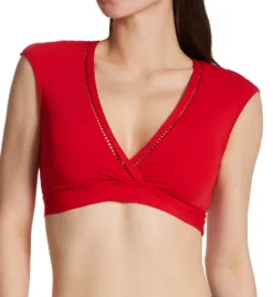 Bleu Rod Beattie Behind The Seams Cap Sleeve Crop Swim Top SM22691