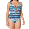 Bleu Rod Beattie Sun, Sea And Sand Lattice Front One Piece Swimsuit SS22299