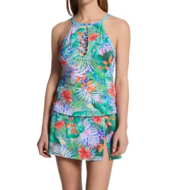 Bleu Rod Beattie Tropical Flight High Neck Tankini Swim Top TF23271 -Pour Moi Bikinis Shop bleu rod beattie bleu01 tf23271 cs1