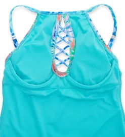 Bleu Rod Beattie Tropical Flight High Neck Tankini Swim Top TF23271 -Pour Moi Bikinis Shop bleu rod beattie bleu01 tf23271 cs6