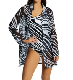 Bleu Rod Beattie New Wave Chiffon Shirt Coverup W23837 -Pour Moi Bikinis Shop bleu rod beattie bleu01 w23837 cs2